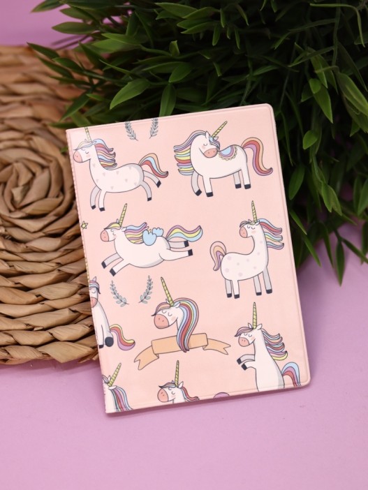 ОБЛОЖКА ДЛЯ ПАСПОРТА Pink Unicorn, плотность 600 мкм 
