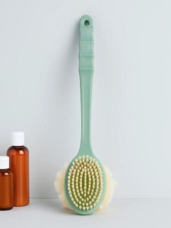 Двусторонняя мочалка-щётка для тела "Body brush", green