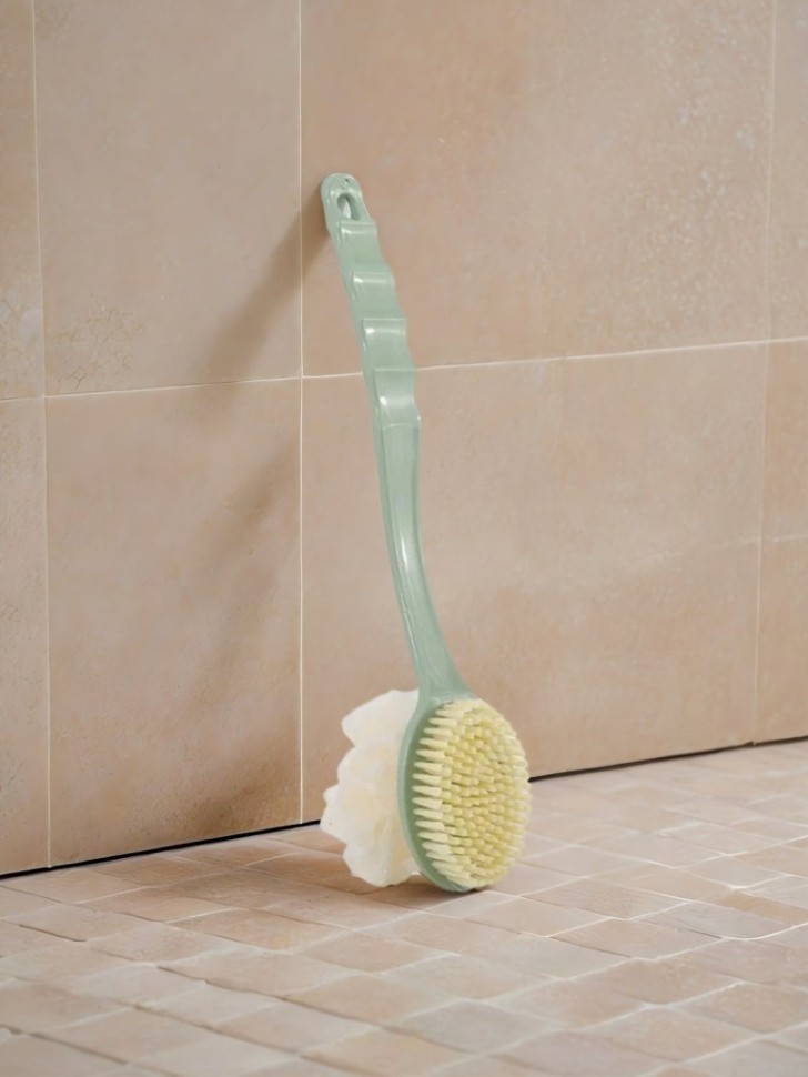 Двусторонняя мочалка-щётка для тела "Body brush", green