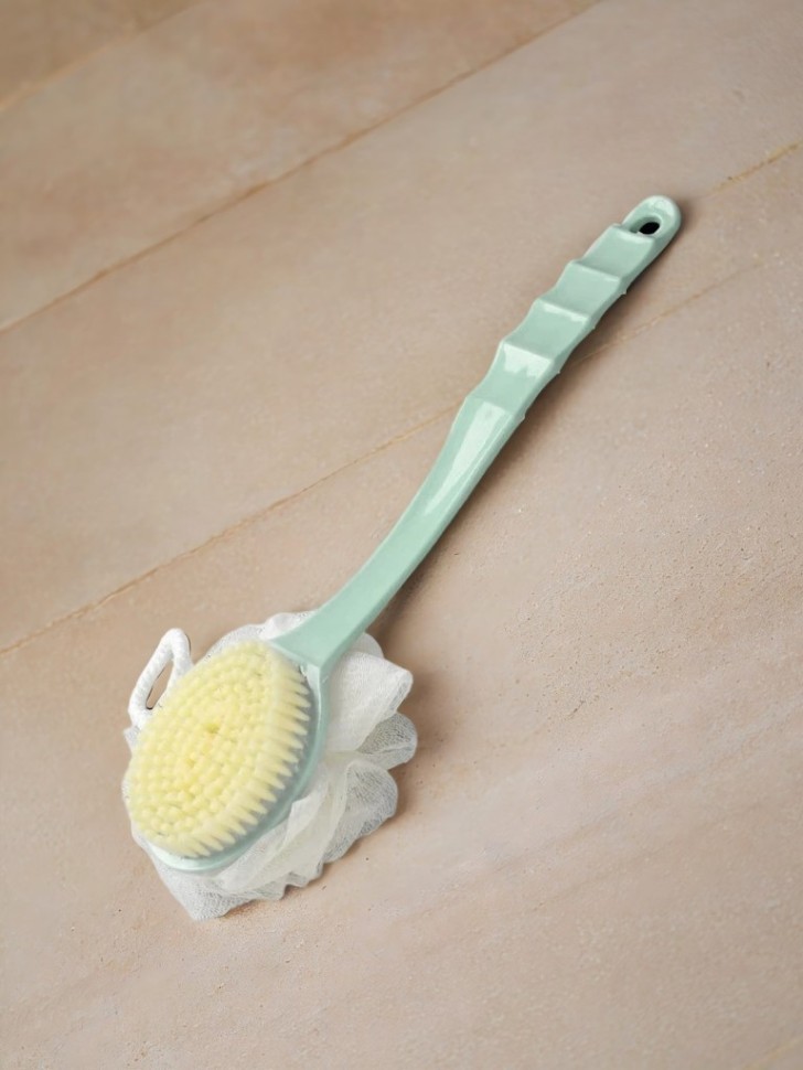 Двусторонняя мочалка-щётка для тела "Body brush", green