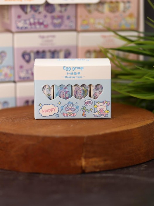 Набор декоративного скотча 4 шт. "Egg group", blue (1.5см*2м) 