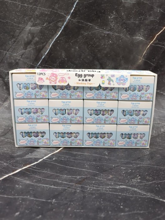 Набор декоративного скотча 4 шт. "Egg group", blue (1.5см*2м) 