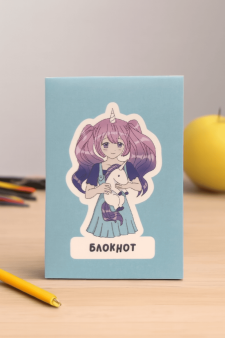 Блокнот А7 Аниме "I'm unique unicorn girl"