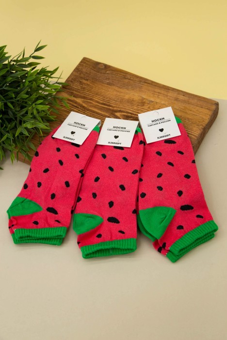 Носки женские "Watermelon", красный, р. 35-40 