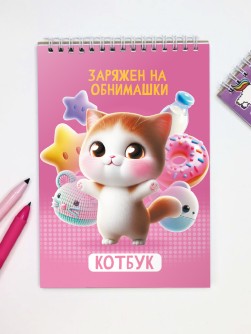Блокнот для зарисовок DRAW ME! "Заряжен на объятия", 14х20см, плотность 100гр