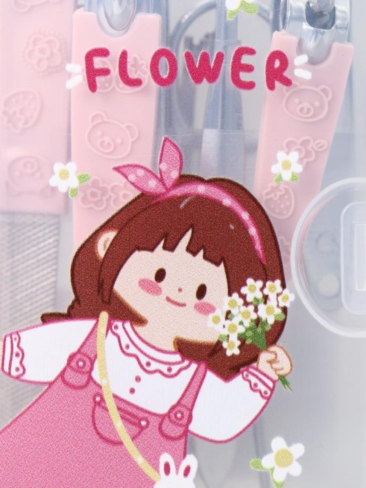 Маникюрный набор &quot;Anime girl flower&quot;, pink 