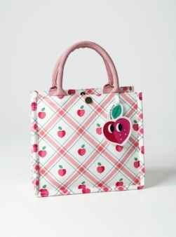 Сумка шопер "Вишня", розовая (23,5*10*21 см)