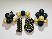 Набор воздушных шаров «Happy birthday.18» 17 шт., black