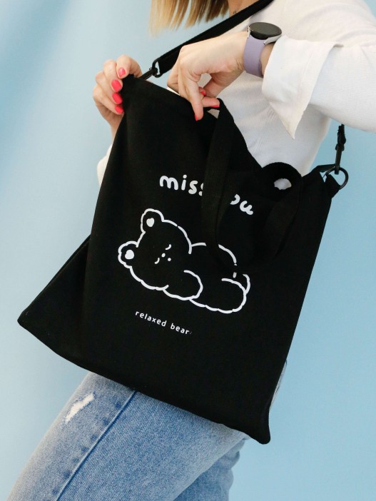 Сумка шоппер &quot;Miss you&quot;, black 