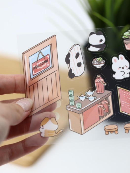 Наклейки+пинцет для творчества румбокс &quot;Китайский ресторан&quot;, оранжевые (16*20 см) 