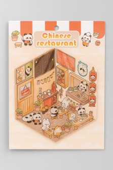 Наклейки+пинцет для творчества румбокс "Китайский ресторан", оранжевые (16*20 см)