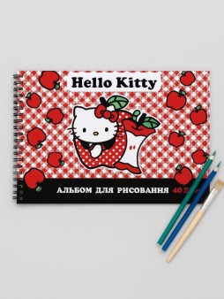 Альбом для рисования А4 "Хэллоу Китти", 40 л, на гребне, мел обложка 235 гр/м2