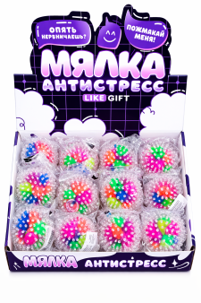 Мялка - антистресс «Шары», шоу-бокс 12 шт.