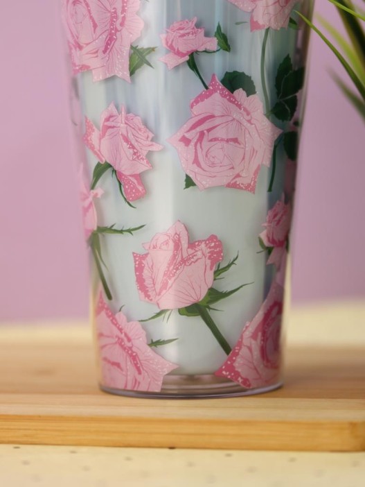 Тамблер iLikeGift &quot;Spicy roses&quot;, blue (450 мл) 