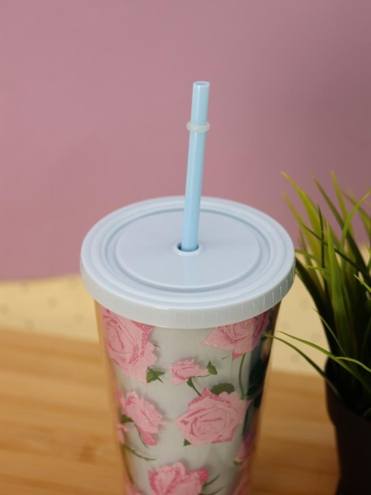 Тамблер iLikeGift &quot;Spicy roses&quot;, blue (450 мл) 