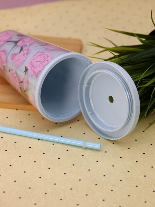 Тамблер iLikeGift &quot;Spicy roses&quot;, blue (450 мл) 