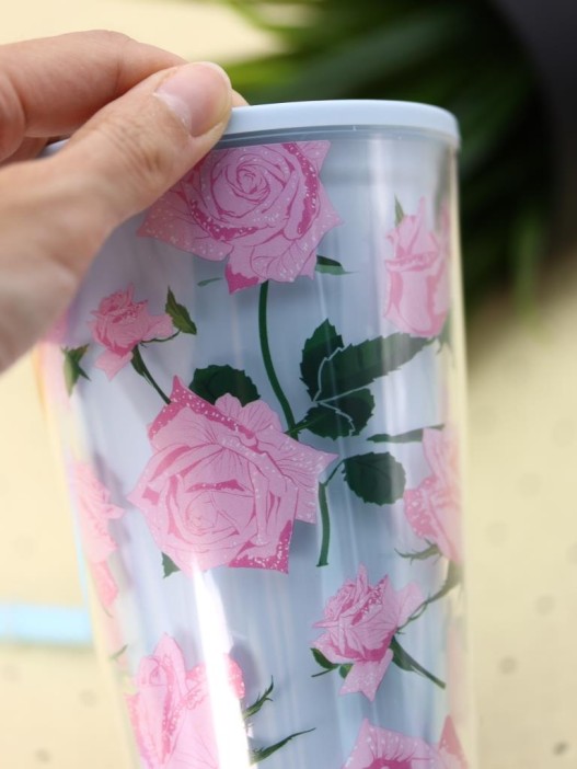 Тамблер iLikeGift &quot;Spicy roses&quot;, blue (450 мл) 