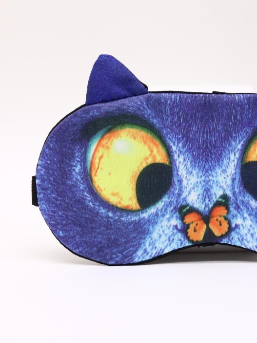 Маска для сна GIRLY "Кошачий глаз", темно-синяя 