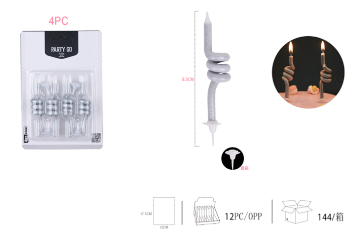 Набор свечей 4 шт. &quot;Spiral glow&quot; 