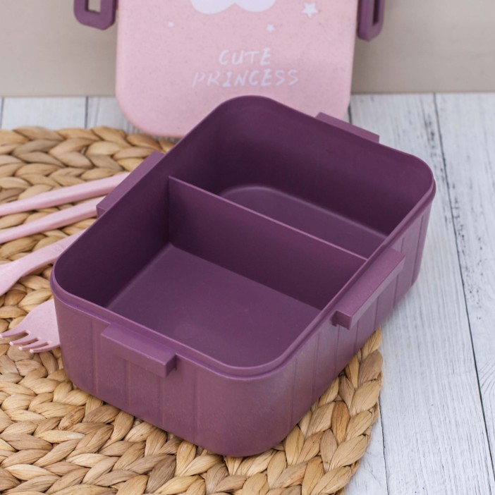Ланчбокс &quot;Cute princess&quot;, square pink (1200 мл) 