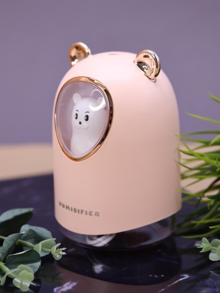 Настольный увлажнитель воздуха - ночник "Bear in a spacesuit", pink, (портативный, USB)
