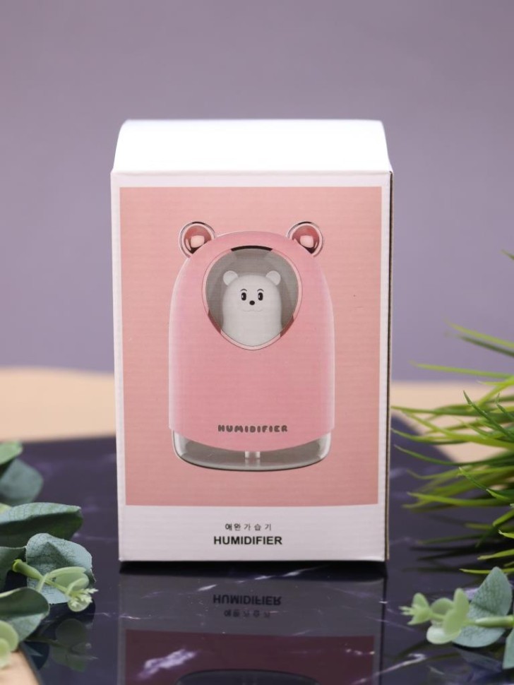 Настольный увлажнитель воздуха - ночник "Bear in a spacesuit", pink, (портативный, USB)