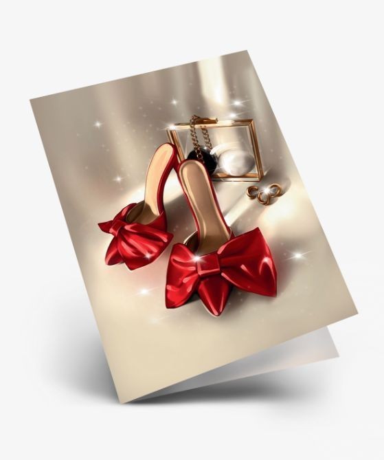 Набор двойных мини открыток 10 шт. &quot;Туфли&quot;, 6.5*8см 