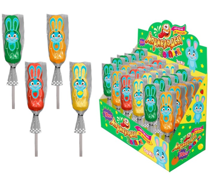 Фигурный мармелад на палочке «Мармеладсы: ЗАЯЦ», 30шт. 