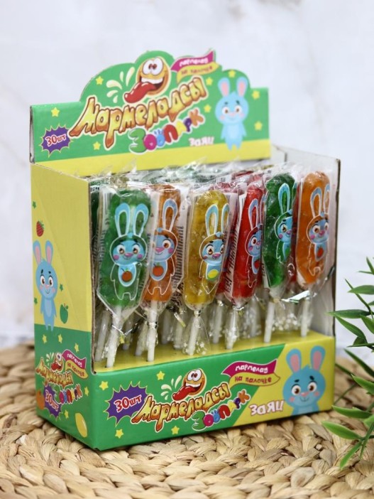 Фигурный мармелад на палочке «Мармеладсы: ЗАЯЦ», 30шт. 