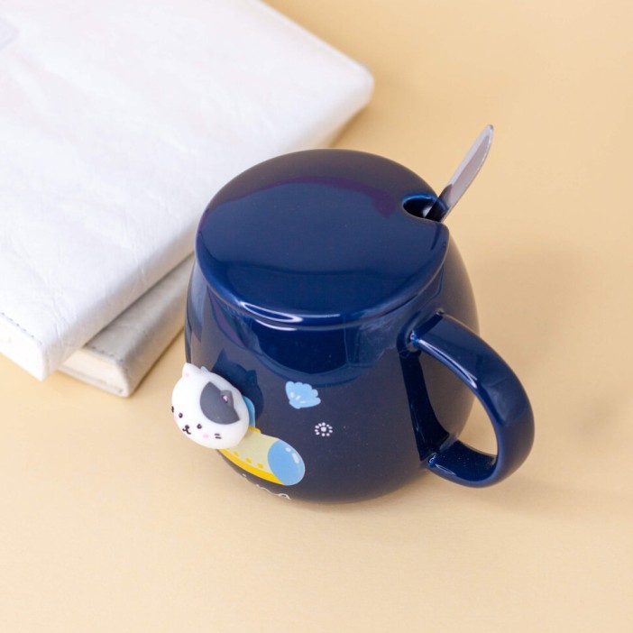 Кружка "Space cat", yellow (400ml) 