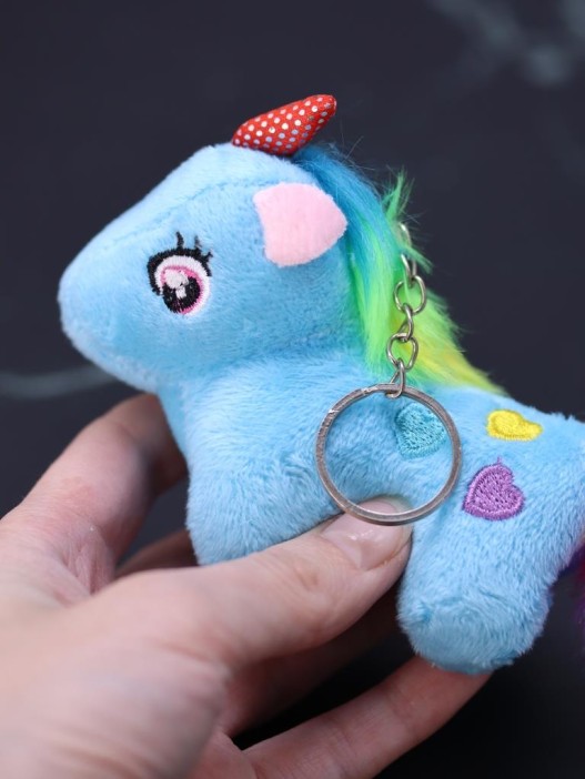 Плюшевый брелок &quot;Unicorn hearts&quot;, blue (10 см) 