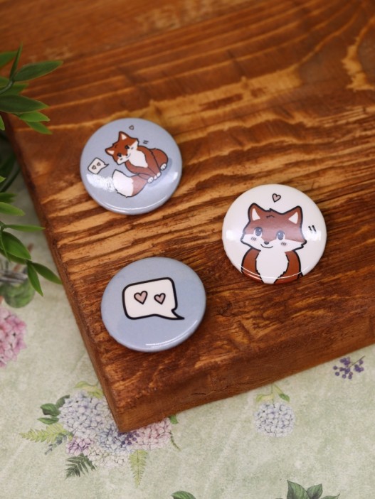 Набор значков Аниме «Fox love» 