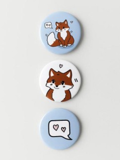 Набор значков Аниме «Fox love»