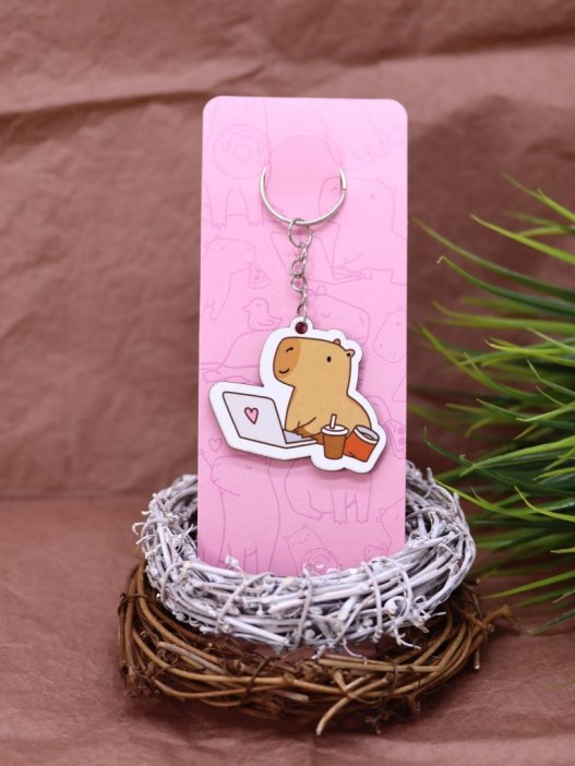 Брелок ECO из дерева «Capybara works» 