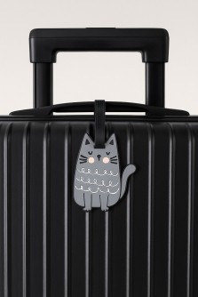 Бирка для багажа "Кошка", серая