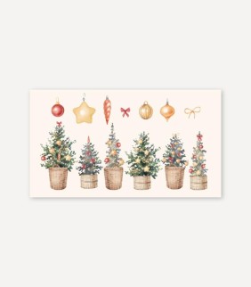 Набор конвертов для денег 5 шт. сборный «Новогодние игрушки с ёлками», 16.5*8 см