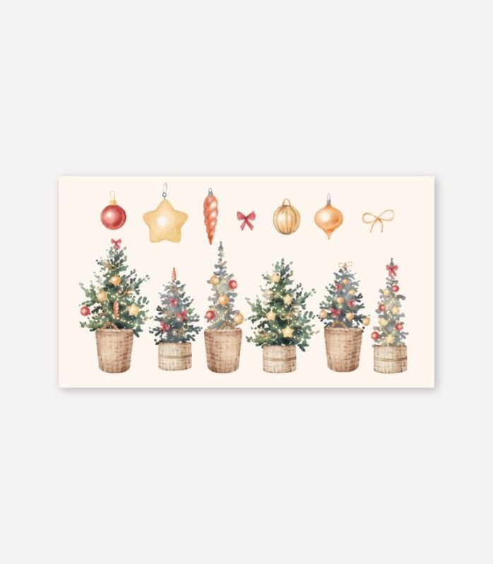 Набор конвертов для денег 5 шт. сборный «Новогодние игрушки с ёлками», 16.5*8 см 