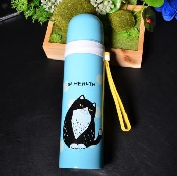 B-HS-6717-Z ТЕРМОС "Cats" blue 500ml 