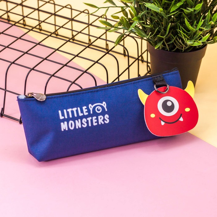 Пенал "Little monsters", dark blue - red 