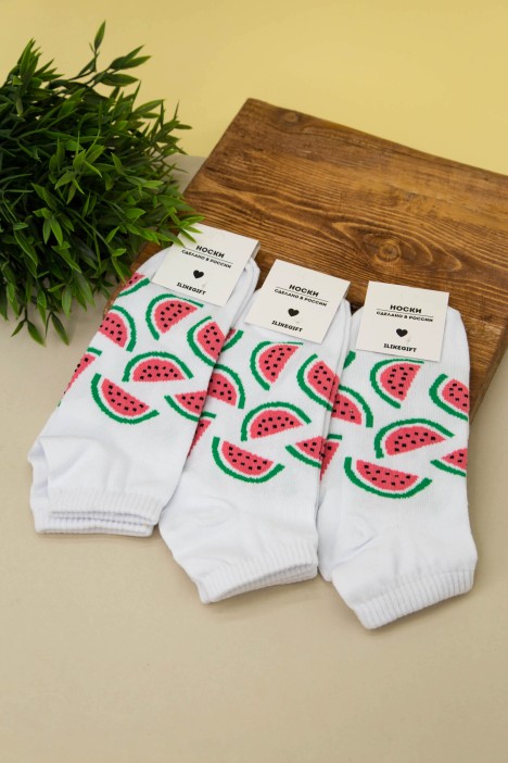 Носки женские "Watermelon", белый, р. 35-40 