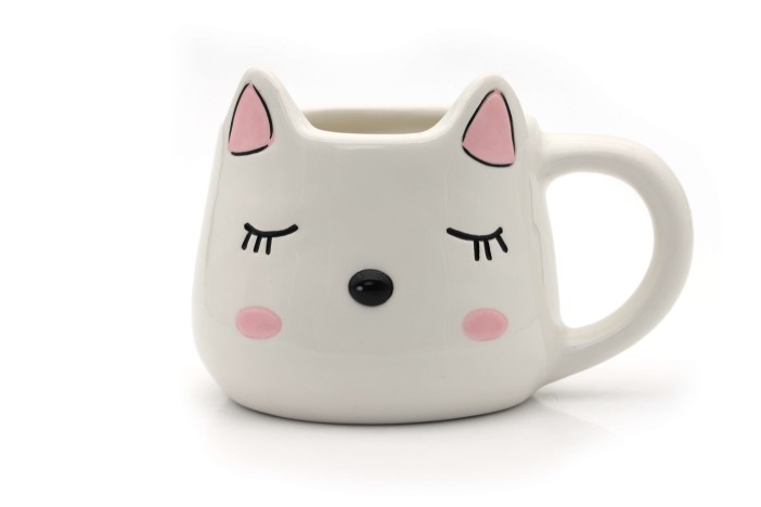 Кружка керамическая «Sleepy kitty», white, 450 мл 