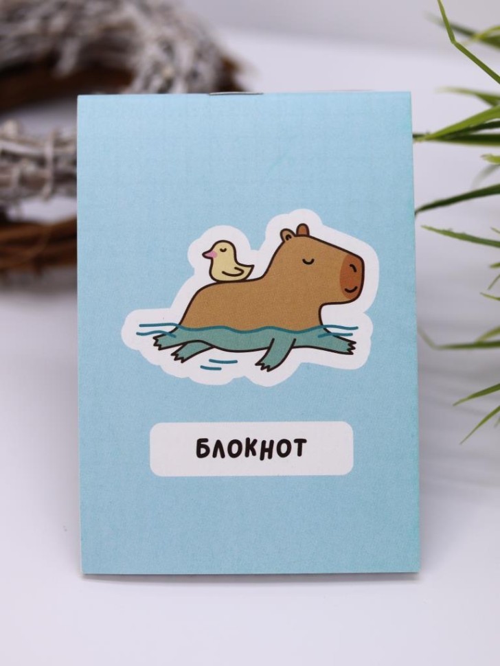 Блокнот А7 "Капибара и уточка"