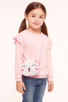 Сумочка плюшевая "Funny cat", white (13*11,5 см)