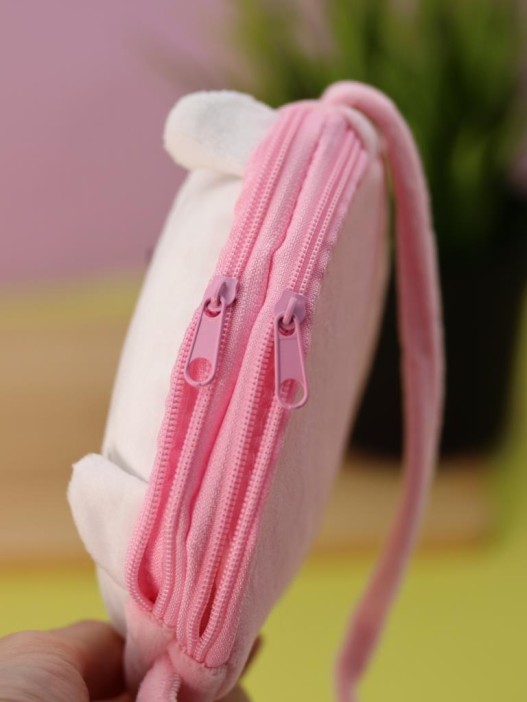 Сумочка плюшевая &quot;Funny cat&quot;, white (13*11,5 см) 