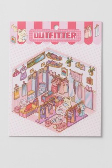 Наклейки+пинцет для творчества румбокс "Магазин одежды", розовые (16*20 см)