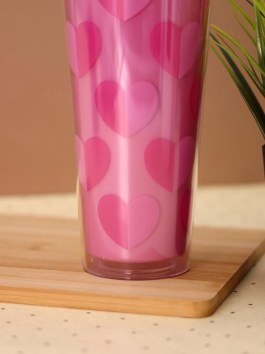 Тамблер iLikeGift &quot;Double heart&quot;, pink (650 мл) 