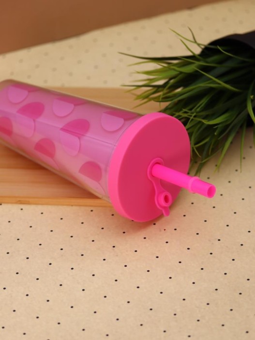 Тамблер iLikeGift &quot;Double heart&quot;, pink (650 мл) 