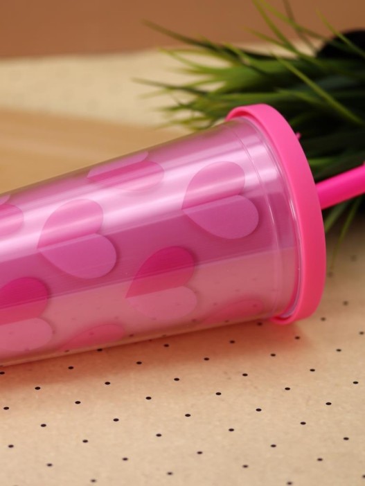 Тамблер iLikeGift &quot;Double heart&quot;, pink (650 мл) 