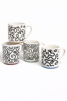 Набор керамических кружек 12шт. «Произвольный рисунок», микс