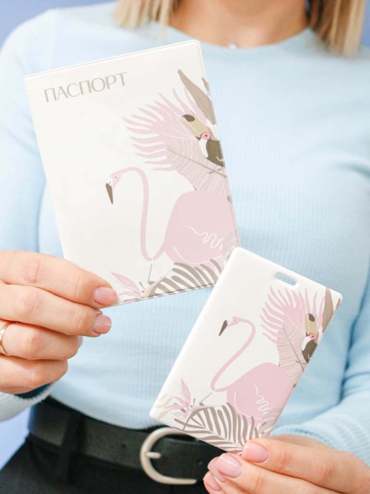 Держатель для карт "Тропический фламинго" (6,5 х 10,4 см)
